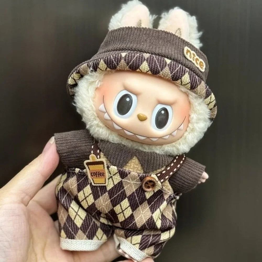 Clothes for Labubu - Brown Romper, Top, Hat, Shoes 4 Pc Outfit DOLL NOT INCLUDED